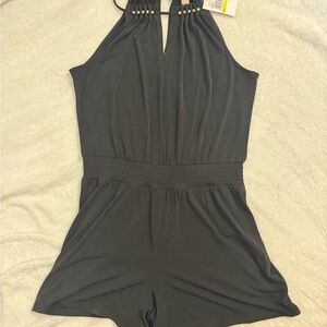 Michael Kors Black Romper with Gold Accents